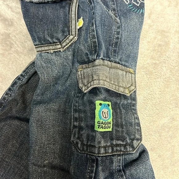 Gagou Tagou - Super soft cotton  denim cargo style pants. Size 2T - Picture 7 of 7